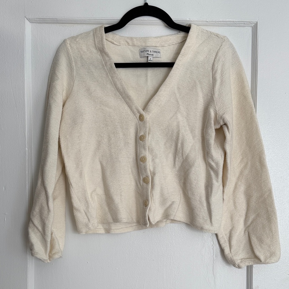 Madewell Texture & Thread V-Neck Button Front Women's Sweater